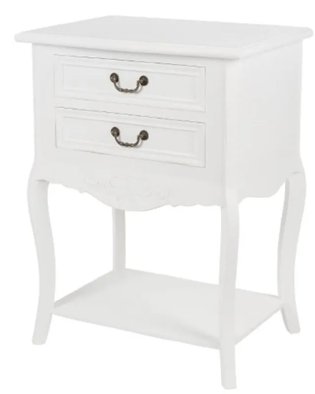 Sofort Bestellen Casa Padrino Landhausstil Shabby Chic Beistelltisch mit 2 Schubladen Antik Weiß 55 x 40 x H. 73 cm - Landhausstil Möbel
