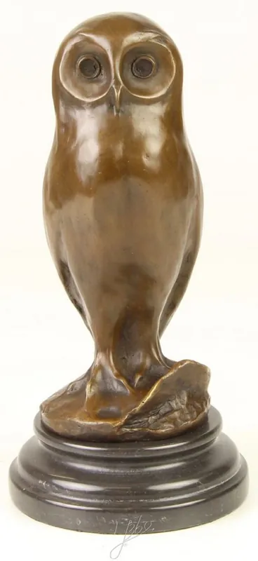 Beliebt Casa Padrino Luxus Bronzefigur junge Eule mit Marmorsockel Bronze / Schwarz Ø 12,1 x H. 24,7 cm - Luxus Dekofigur