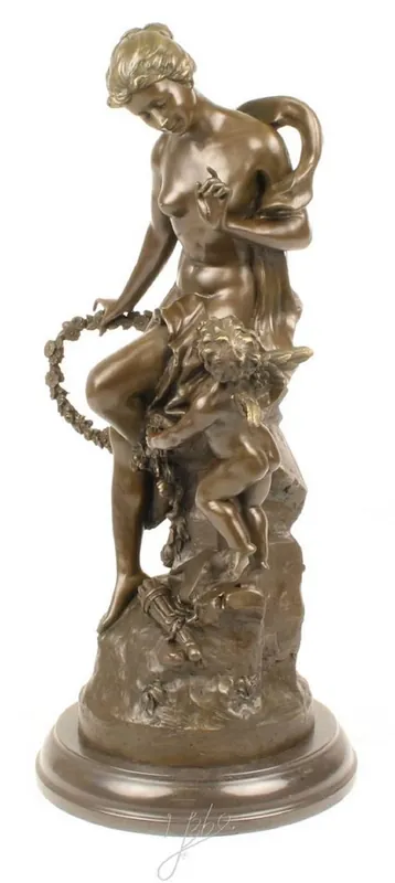 Jetzt Kaufen Casa Padrino Luxus Bronze Skulptur Das Band Der Liebe Bronze / Gold / Grau 30,5 x 24 x H. 54,8 cm - Dekofigur mit Marmorsockel