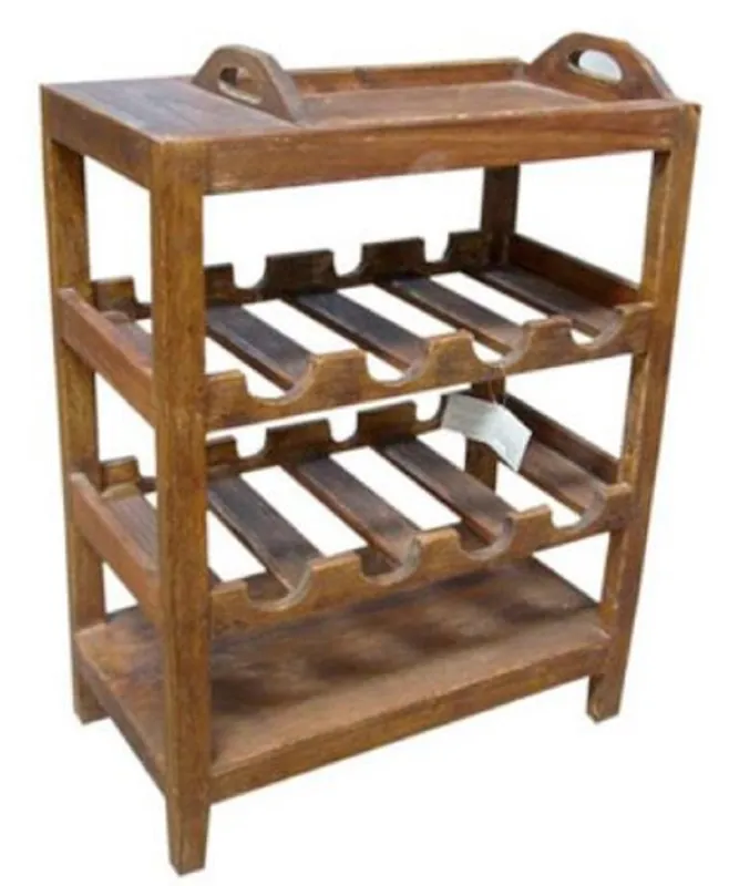 Casa Padrino Landhausstil Weinregal Naturfarben 60 x 33 x H. 75 cm - Möbel im Landhausstil Nur Heute