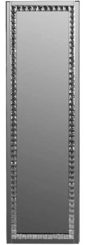Casa Padrino Luxus Schmuckschrank mit Spiegeltür Silber / Schwarz 35 x 9 x H. 120 cm - Luxus Kollektion Garantierte Lieferung