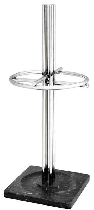 Casa Padrino Luxus Schirmständer Silber / Schwarz Ø 34 x H. 80 cm - Luxus Accessoires Günstig