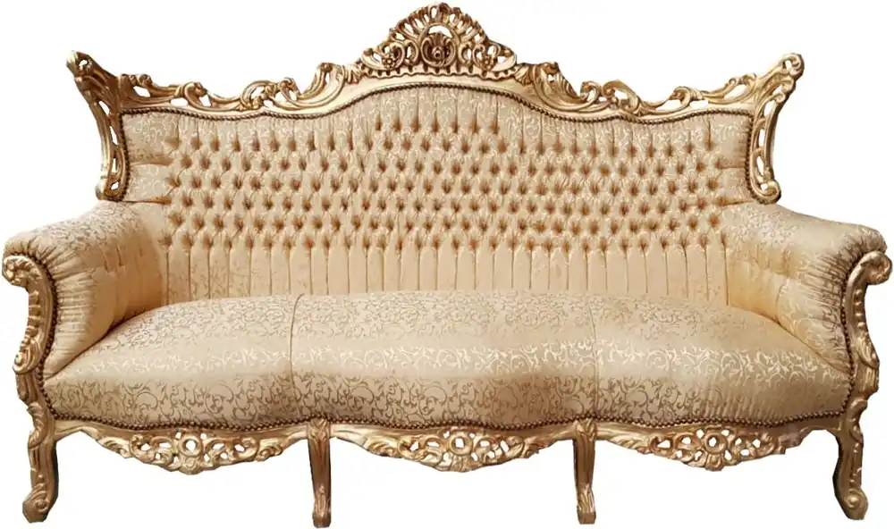 Preisknaller Casa Padrino Barock 3er Sofa Gold Muster / Gold - Wohnzimmer Möbel Couch Lounge