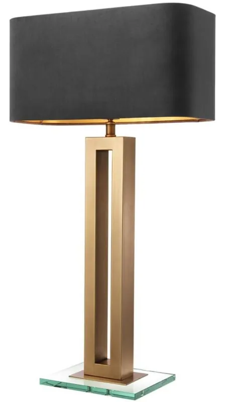 Schnäppchen Casa Padrino Luxus Tischleuchte Antik Messingfarben / Schwarz 45 x 22 x H. 84,5 cm - Hotel & Restaurant Tischlampe