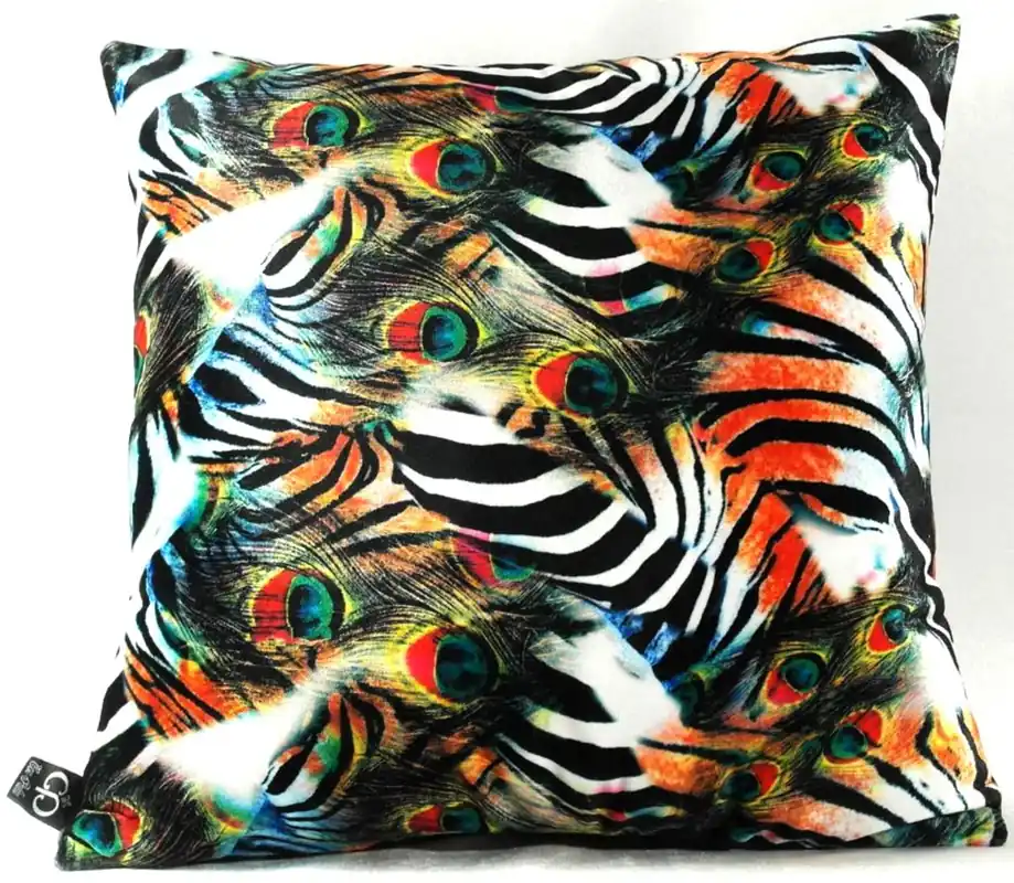 Casa Padrino Luxus Kissen Afrika Safari Mehrfarbig 45 x 45 cm - Edles Deko Kissen aus feinstem Samtstoff Finale Aktion