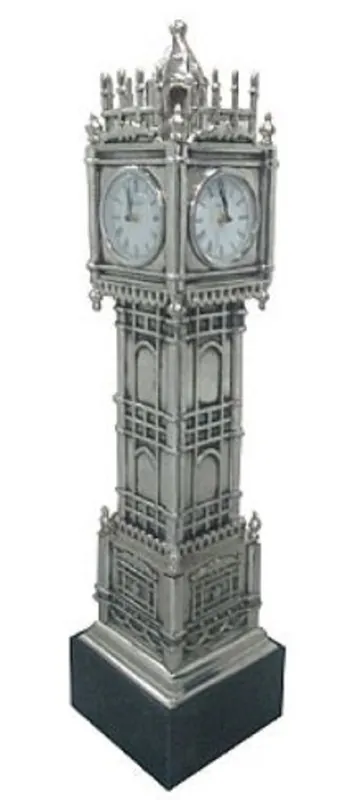 Casa Padrino Luxus Standuhr Tower Silber / Schwarz 20 x 20 x H. 85 cm - Luxus Deko Accessoires Preiswert