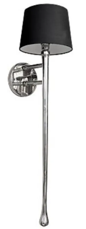 Casa Padrino Luxus Wandleuchte Silber / Schwarz 19 x 20 x H. 103 cm - Hotel & Restaurant Wandlampe mit Lampenschirm Meistverkauft