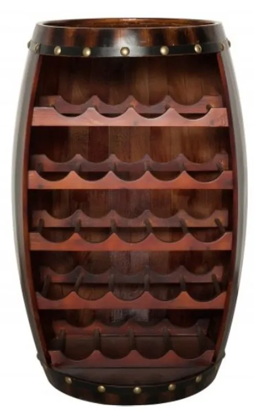 Casa Padrino Bar Weinschrank Bartisch aus Tanne Massivholz - Holzfaß Weinfaß Faßmöbel Faßschrank Hotel & Restaurant Einrichtung Möbel Tisch Top-Seller