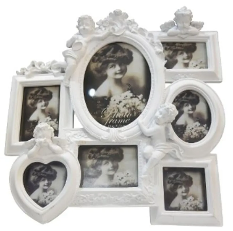 Casa Padrino Barock 7er Bilderrahmen Weiß 30 x 5 x H. 31 cm - Deko Accessoires im Barockstil Versand Am Gleichen Tag