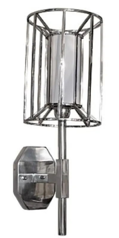 Casa Padrino Luxus Wandleuchte Silber / Weiß 24 x 24 x H. 52 cm - Hotel & Restaurant Wandlampe Preis Gesenkt
