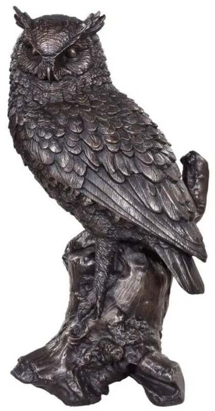 Casa Padrino Luxus Deko Bronzefigur Eule Bronze 19 x 15 x H. 36 cm - Bronze Skulptur Neu Im Sortiment