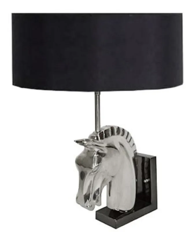 Nur Heute Casa Padrino Designer Wandleuchte Pferdekopf Silber / Schwarz 18 x 8 x H. 40 cm - Luxus Möbel