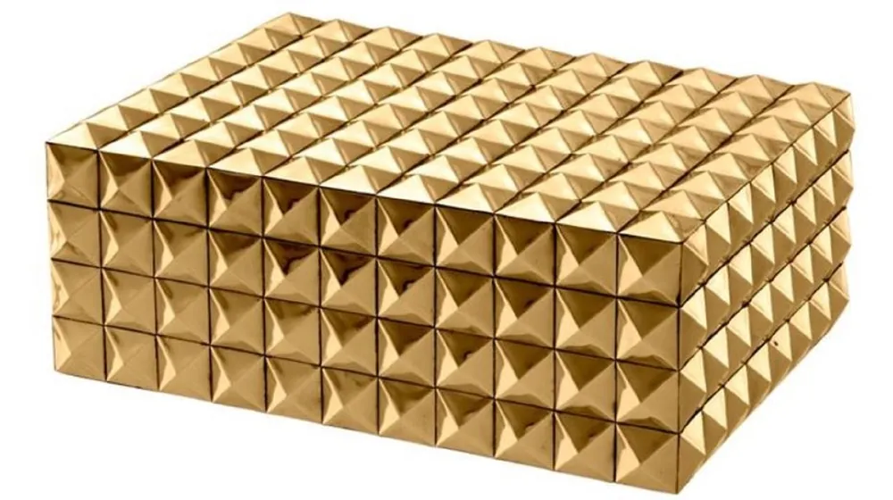 Casa Padrino Luxus Schmuckschatulle / Schmuckkasten mit Deckel Gold 28 x 21 x H. 10 cm - Luxus Accessoires Wochenendangebot