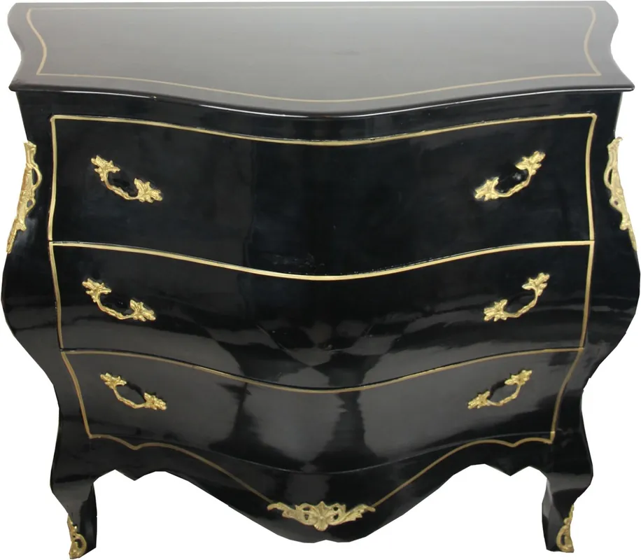 Neu Casa Padrino Barock Kommode Schwarz/Gold Breite 120 cm - Antik Stil Möbel