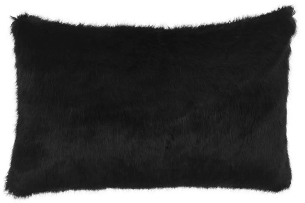 Casa Padrino Luxus Kunstfell Kissen Schwarz 60 x 40 cm - Wohnzimmer Deko Accessoires Angebot