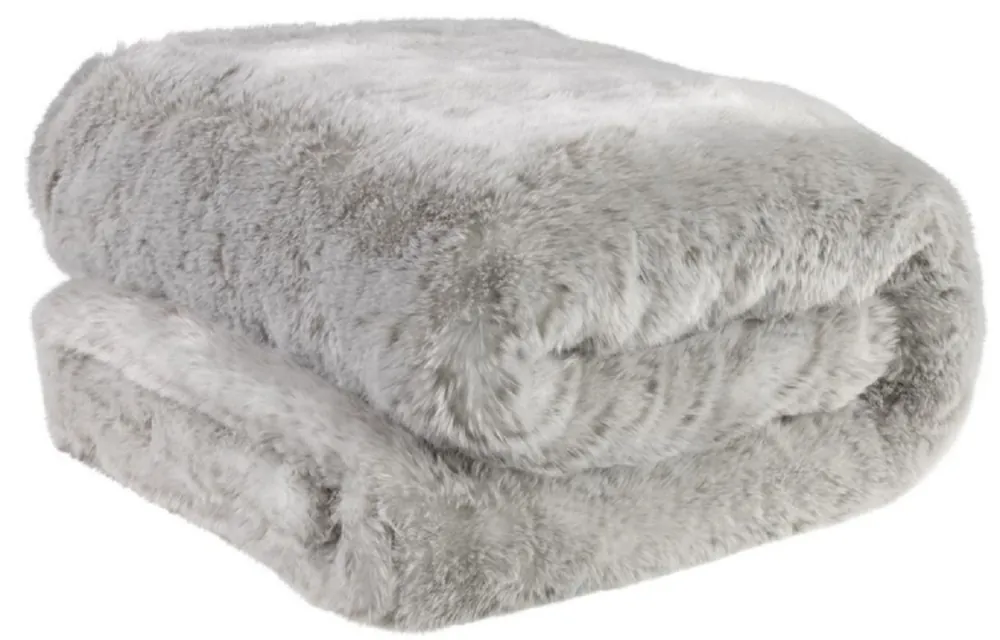 Bestseller Casa Padrino Luxus Tagesdecke / Wohndecke Hellgrau 170 x 145 cm - Kunstfell Kuscheldecke