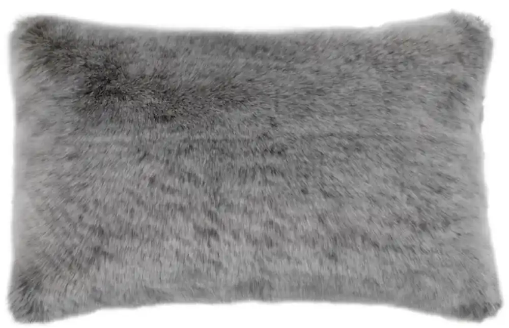 Casa Padrino Luxus Kunstfell Kissen Dunkelgrau 60 x 40 cm - Wohnzimmer Deko Accessoires Schnäppchen