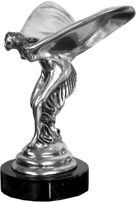 Bestseller Casa Padrino Luxus Bronze Skulptur Lady with Wings Silber / Schwarz 15 x 17 x H. 21 cm - Edle Bronzefigur mit Marmorsockel