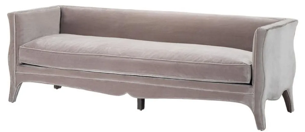 Casa Padrino Wohnzimmer Sofa Grau 225 x 79 x H. 75 cm - Luxus Samtsofa Kracherpreis