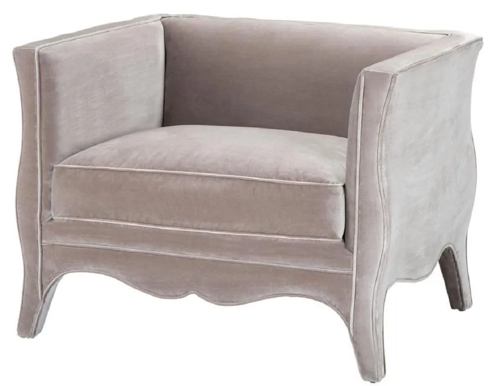 Casa Padrino Luxus Wohnzimmer Samt Sessel Grau 100 x 79 x H. 75 cm - Wohnzimmermöbel Saisonangebot
