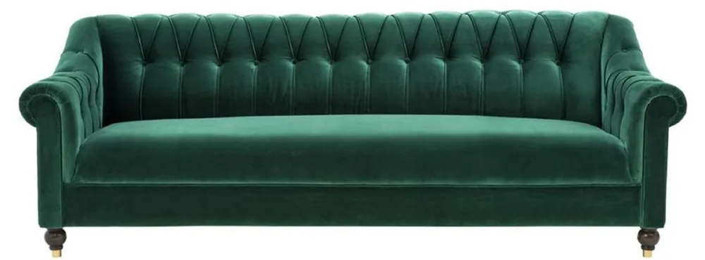 Angebot Casa Padrino Luxus Chesterfield Wohnzimmer Sofa Grün / Braun / Gold 230 x 90 x H. 81,5 cm - Luxus Qualität
