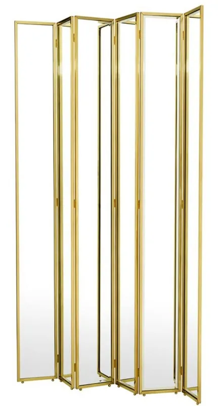 Preiswert Casa Padrino Luxus Raumteiler mit Spiegelglas Gold 150 x H. 220 cm - Luxus Möbel