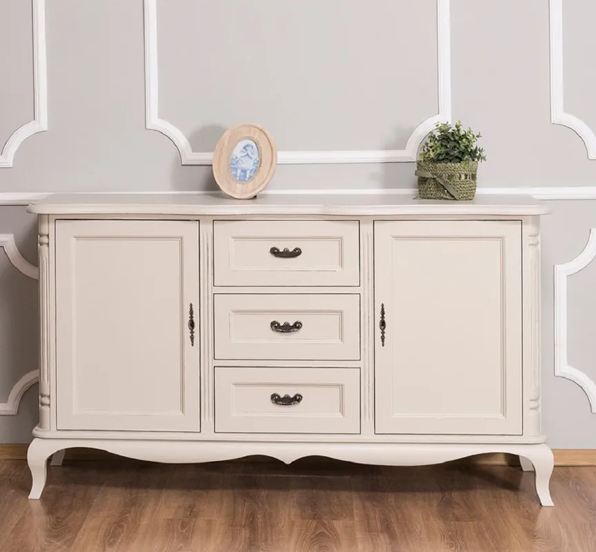 Meistverkauft Casa Padrino Landhausstil Sideboard mit 2 Türen und 3 Schubladen Antik Hellgrau 158 x 48 x H. 89 cm - Landhausstil Möbel