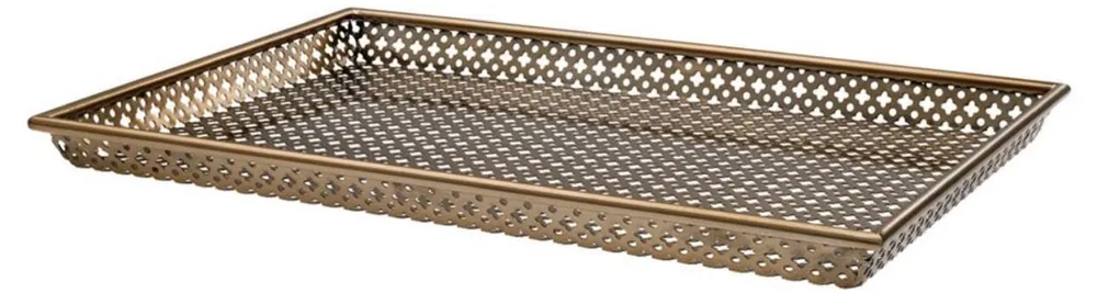 Casa Padrino Luxus Serviertablett Antik Messingfarben 52 x 35 x H. 3,5 cm - Gastronomie Accessoires Abverkauf