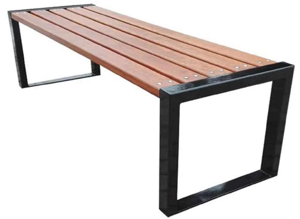 Casa Padrino Luxus Gartenbank Braun / Schwarz 180 x 47 x H. 45 cm Sitzbank Parkbank Gartenmöbel Bank Garten Finale Aktion