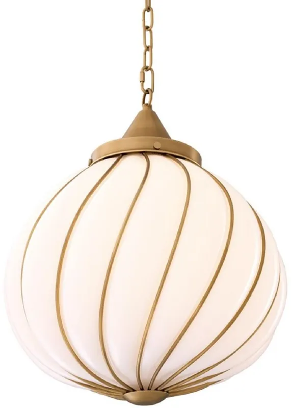 Casa Padrino Luxus Kronleuchter Antik Messingfarben / Weiß Ø 43 x H. 50 cm - Luxus Kollektion Bestseller