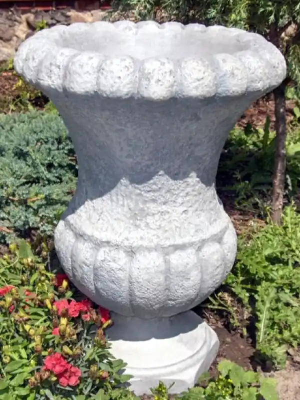 Heißes Angebot Casa Padrino Barock Blumentopf Grau Ø 39 x H. 54 cm - Runder Prunkvoller Pflanzentopf im Barockstil