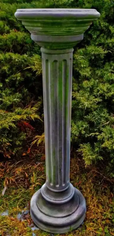 Casa Padrino Barock Gartendeko Säule Grau Ø 27 x H. 85 cm - Prunkvolle runde Gartensäule im Barockstil Mega-Angebot