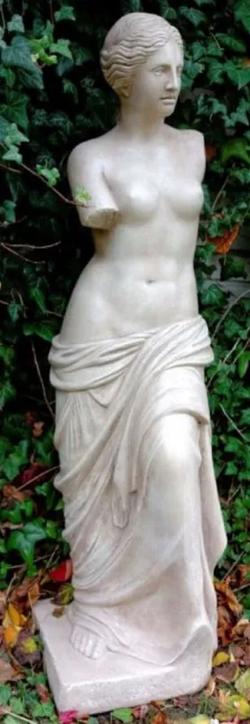Neu Im Sortiment Casa Padrino Jugendstil Gartendeko Skulptur / Statue Venus Grau H. 120 cm - Steinfigur Gartenskulptur