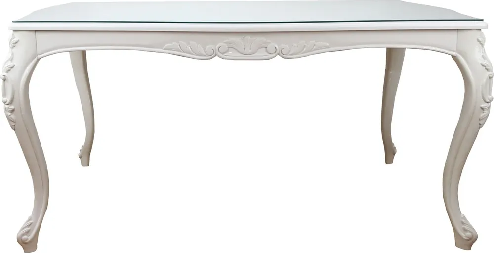 Casa Padrino Barock Luxus Esstisch Weiss 160 x 100 cm - Hotel, Restaurant Möbel - Made in Italy Knallerangebot