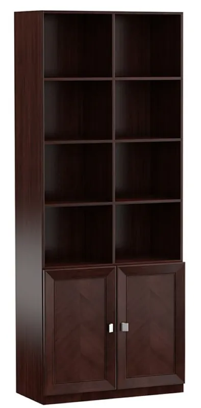 Nur Für Kurze Zeit Casa Padrino Luxus Regalschrank Dunkelbraun / Silber 90,6 x 44,2 x H. 225,6 cm - Wohnzimmerschrank Büroschrank mit 2 Türen