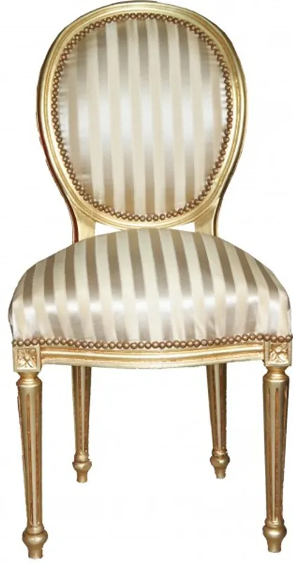 Geprüft Casa Padrino Barock Esszimmer Stuhl Gold / Gold Mod2 / Rund - Möbel Interior Einrichtung