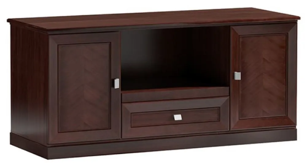 Casa Padrino Luxus Sideboard mit 2 Türen und Schublade Dunkelbraun / Silber 165 x 60 x H. 76 cm - Wohnzimmermöbel Jetzt Kaufen