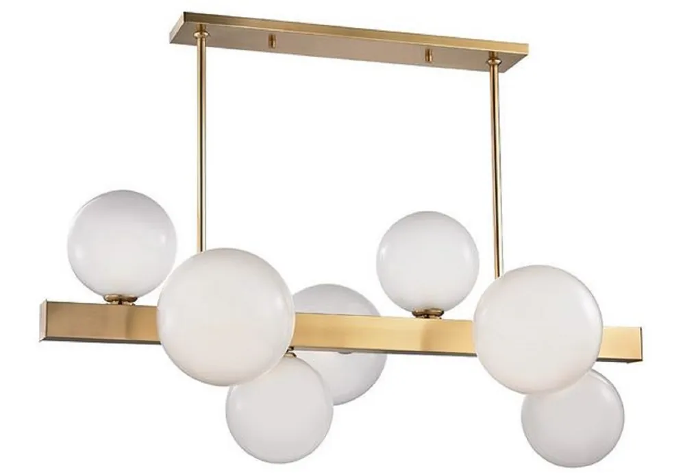 Casa Padrino Luxus LED Hängeleuchte Antik Messingfarben / Weiß 110,5 x 54 x H. 47 cm - Luxus Kollektion Knallerangebot
