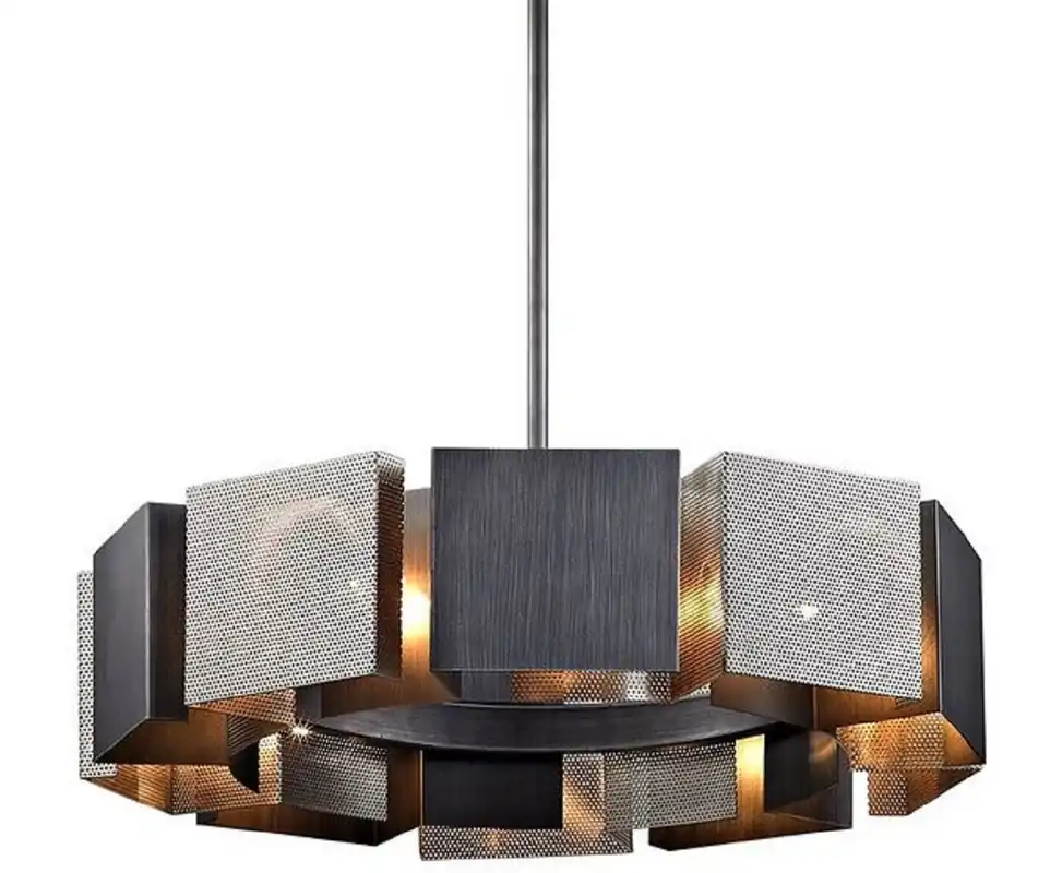 Zertifiziert Casa Padrino Luxus Kronleuchter Graphit / Silber Ø 69,9 x H. 18,4 cm - Luxus Kollektion