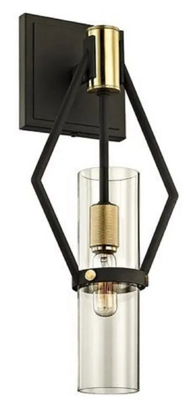 Casa Padrino Luxus Wandleuchte Bronze / Messing 17,8 x 11,4 x H. 40,6 cm - Designer Wohnzimmer Wandlampe Top-Seller