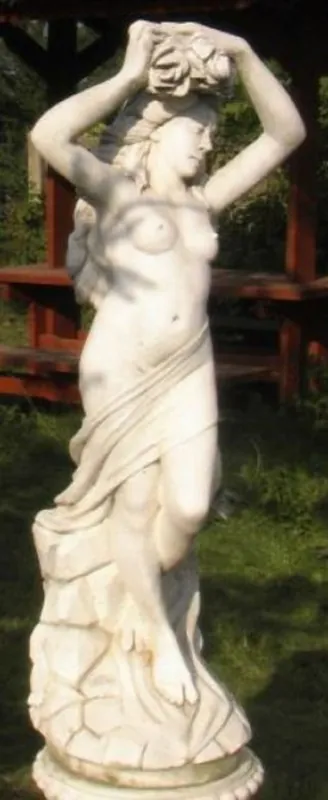 Echt Casa Padrino Jugendstil Skulptur Jungfrau Ø 47 x H. 130 cm - Prunkvolle Gartendeko - Special!