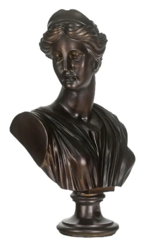 Schneller Versand Casa Padrino Barock Damen Büste Schwarz 35 x 20 x H. 50 cm - Dekofigur im Barockstil