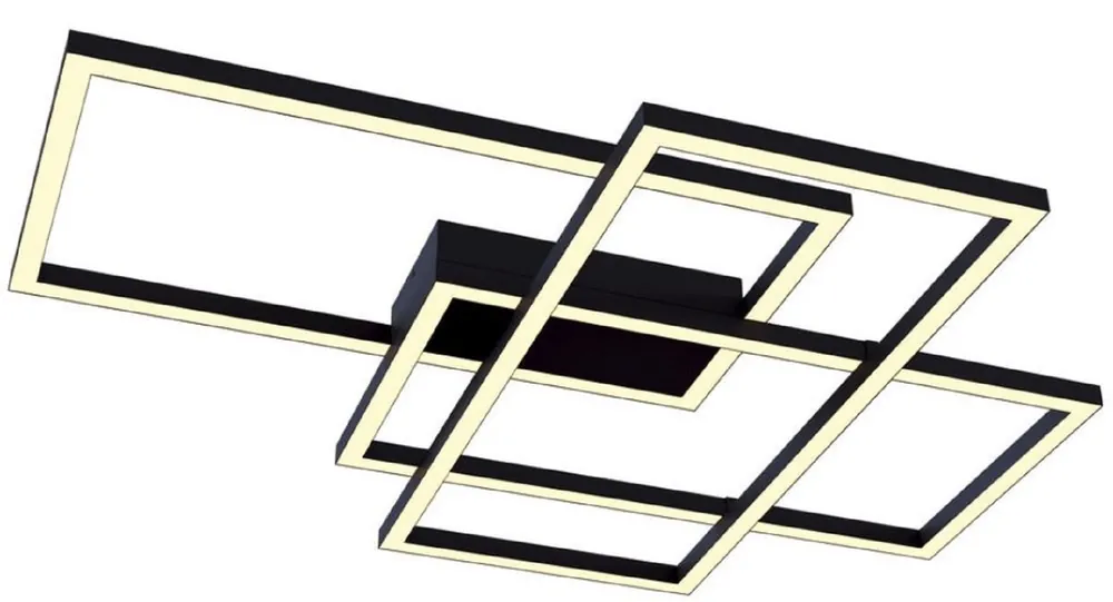 Markenprodukt Casa Padrino Designer LED Deckenleuchte Schwarz 78 x 68 x H. 8 cm - Luxus Kollektion
