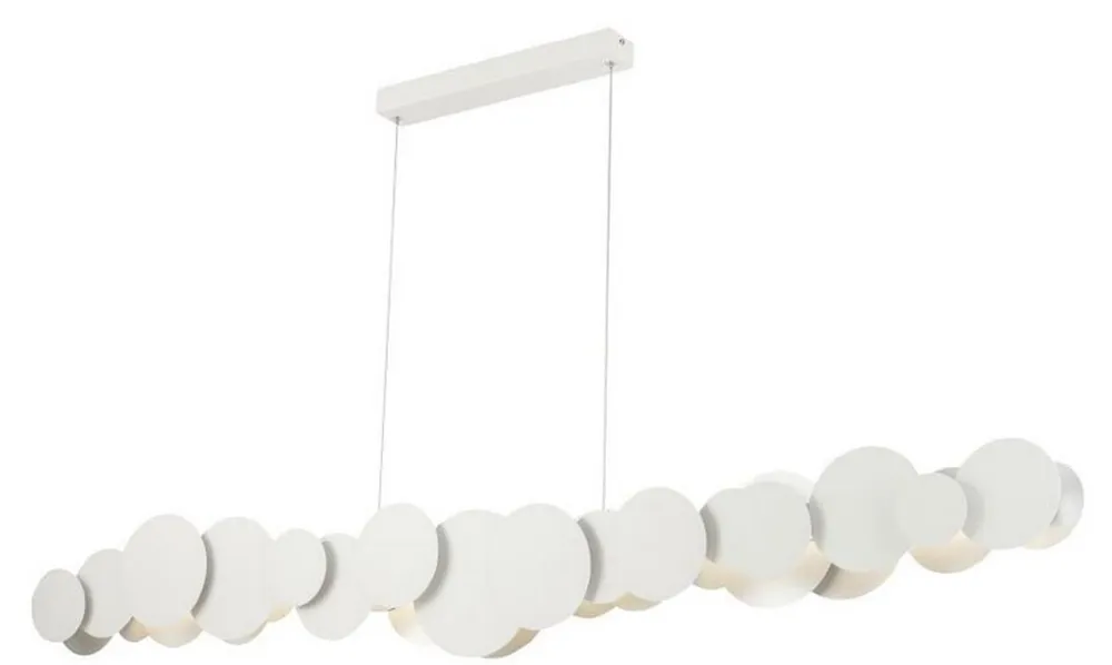 Neu Im Sortiment Casa Padrino Designer LED Hängeleuchte Weiß / Silber 150 x 8 x H. 38 cm - Luxus Kollektion