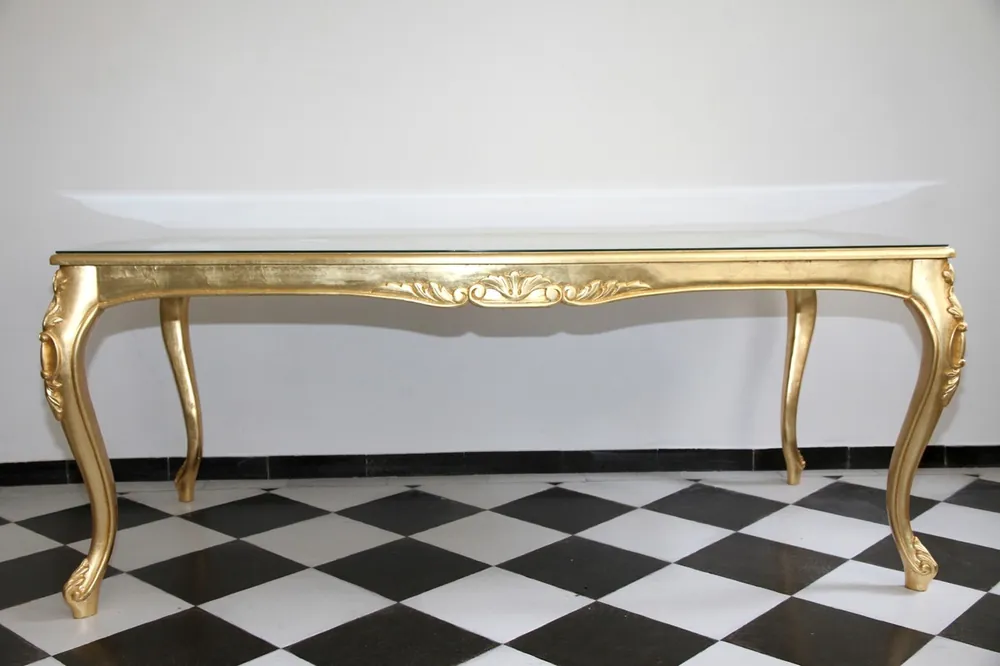 Knallerangebot Casa Padrino Barock Luxus Esstisch Gold 200 cm x 100 cm - Esszimmer Tisch - Made in Italy - Luxury Collection