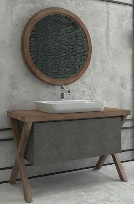 Bestseller Casa Padrino Luxus Badezimmer Set Dunkelbraun / Dunkelgrau - 1 Waschtisch mit 2 Türen und 1 Waschbecken und 1 Wandspiegel - Luxus Kollektion