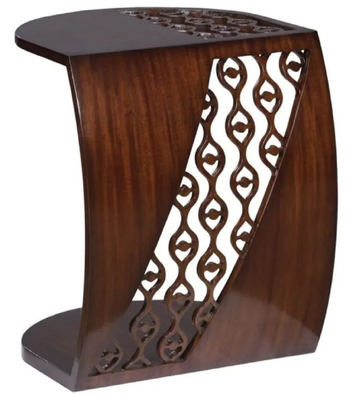Casa Padrino Luxus Mahagoni Snack Tisch / Beistelltisch Dunkelbraun 42 x 43 x H. 55 cm - Luxus Möbel Sonderaktion