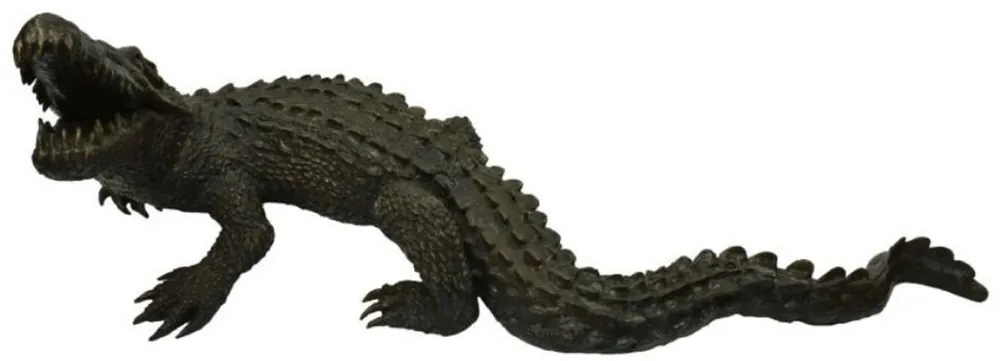 Casa Padrino Luxus Bronzefigur Krokodil Bronzefarben 180 x 90 x H. 65 cm - Luxus Bronze Skulptur - Dekofigur - Luxus Qualität Sale