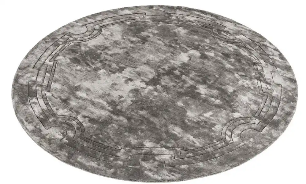 Jetzt Kaufen Casa Padrino Luxus Viskose Teppich Grau Ø 280 cm - Handgewebter runder Wohnzimmer Teppich - Luxus Qualität