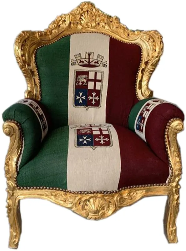 Casa Padrino Barock Sessel "King" Italien / Gold - Möbel Antik Stil Versand Am Gleichen Tag